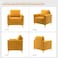 Galaxy Design Gillette Upholstered Velvet Bedroom Chair Loveseat - Luxury Accent Seating for Modern Bedrooms &amp; Living Rooms (YELLOW)