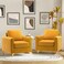 Galaxy Design Gillette Upholstered Velvet Bedroom Chair Loveseat - Luxury Accent Seating for Modern Bedrooms &amp; Living Rooms (YELLOW)