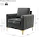 Galaxy Design Gillette Upholstered Velvet Bedroom Chair Loveseat - Luxury Accent Seating for Modern Bedrooms &amp; Living Rooms (GREY)
