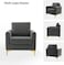 Galaxy Design Gillette Upholstered Velvet Bedroom Chair Loveseat - Luxury Accent Seating for Modern Bedrooms &amp; Living Rooms (GREY)