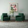 Galaxy Design Gillette Upholstered Velvet Bedroom Chair Loveseat - Luxury Accent Seating for Modern Bedrooms &amp; Living Rooms (GREEN)