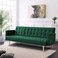 Galaxy Design Claude Sofa Bed I Sleeping Fabric Sofa I Metal Leg, Three Seat Sofabed I Modern Design Living Room Furniture Set (L 191 x W 81 x H 75.5 cm   L 191 x W 97 x H 39 cm) - Green
