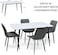 Galaxy Design Modern 5-Pieces Dining Table Chairs Set Dinner Table1 &amp; 4Chairs for Dining Room Kitchen Lounge Table Comfortable chairs, Coffeeshop Cafeteria (GREY WHITE/WITHOUT ASSEMBLY)