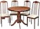 Galaxy Design  5 Pieces Wooden Dining Table 4 in 1 (4-chair + Round Table) Brown KDT105