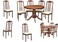 Galaxy Design  5 Pieces Wooden Dining Table 4 in 1 (4-chair + Round Table) Brown KDT105