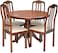 Galaxy Design  5 Pieces Wooden Dining Table 4 in 1 (4-chair + Round Table) Brown KDT105