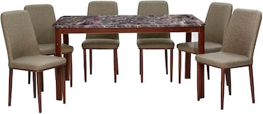 Galaxy Design 7-Pieces Dining Table Chairs Set Modern Dinner 1-Desk &amp; 6-Chairs for Dining Room Kitchen Lounge Adjustable Table Comfortable chairs, Coffeeshop Cafeteria Set Chairs Table KDT40