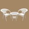Galaxy Design 3-Pieces Dining Coffee Table with 2 chairs Rattan white KDT106