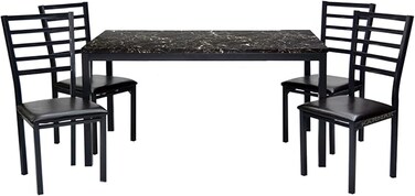 Galaxy Design 5-Pieces Dining Table Chairs Set Modern Dinner Desk &amp; Chairs for Dining Room Kitchen Lounge Adjustable Table Comfortable chairs, Coffeeshop Cafeteria Set Chairs Table KT91