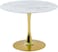 Galaxy Design 4 seater Round Glass Dining Table   Strong And Sturdy Dinner Table Without Chairs   4 Seater Table Only  Modern Design Desk Furniture For Home Dining Room L100xW100xH73 cm-White/Gold