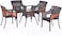 Galaxy Design 5-Pieces Patio Rattan Dinning Set Table with Wicker Glass Top Modern Coffee Table Waterproof Set Chairs for Home, Garden &amp; Lawn, Outdoor Indoor, Beach, Kitchen, Dining Room, Office KRT20