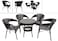 Galaxy Design 5-Pieces Patio Rattan Dinning Set Table with Wicker Glass Top Modern Coffee Table Waterproof Set Chairs for Home, Garden &amp; Lawn, Outdoor Indoor, Beach, Kitchen, Dining Room, Office KRT22