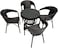 Galaxy Design 5-Pieces Patio Rattan Dinning Set Table with Wicker Glass Top Modern Coffee Table Waterproof Set Chairs for Home, Garden &amp; Lawn, Outdoor Indoor, Beach, Kitchen, Dining Room, Office KRT22