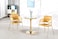 Galaxy Design Round Dining Table Set, Modern Davos Gold Frame Dinner Breakfast Table 1 + 2 Dining Chairs for Kitchen and Dining Room