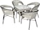 Galaxy Design Outdoor Dining Chairs And Round Table Set White Color Coffee Table