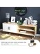 Galaxy Desing Modern TV Cabinet, Entertainment Stand, Media Console with a Natural Wood Finish &amp; Storage Doors for Living Room or Media Room