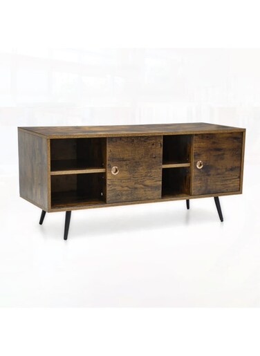 Galaxy Desing Modern TV Cabinet &ndash; Stylish Entertainment Stand with Natural Wood Finish and Sliding Door