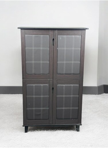 GALAXY DESIGN Wood Shoe Rack With PVC Doors/Organiser With 4 Doors &ndash; Color Wenge