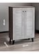 GALAXY DESIGN Wooden Shoe Cabinet with 2 Doors, 4-Tier Storage Shoe Organizer, Malaysian Design, Shoe Rack for Hallway and Living Room, Grey Brown