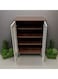 GALAXY DESIGN Wooden Shoe Cabinet with 2 Doors, 4-Tier Storage Shoe Organizer, Malaysian Design, Shoe Rack for Hallway and Living Room, Grey Brown