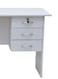 Galaxy Design Wooden Office Desk Table for Home or Office Use with 3 Drawers With 1 Lockable And Stainless Steel Handles Color White 117cm