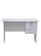 Galaxy Design Wooden Office Desk Table for Home or Office Use with 3 Drawers With 1 Lockable And Stainless Steel Handles Color White 117cm