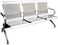 GALAXY DESIGN FURNITURE 3 Seat Metal Visitor Chair (Silver)