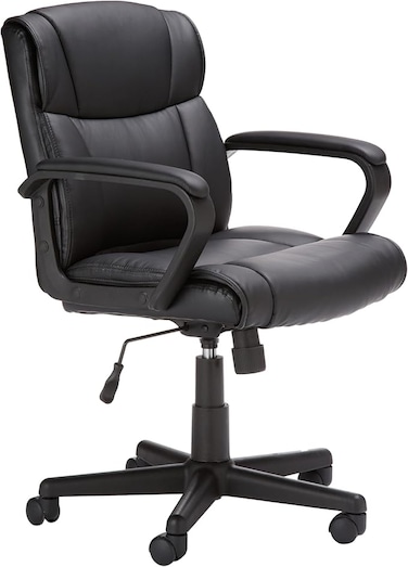 Galaxy Design Office Desk Chair with Armrests, Adjustable Height/Tilt, 360-Degree Swivel, 124.7 kilograms Capacity, 61.46 x 60.96 x 88.39 centimeters, Black