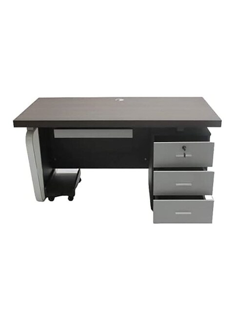 Galaxy Design Executive Office Wooden Desk Table with Drawers for Office, Home, Gaming, Meeting Room, Dard Brown