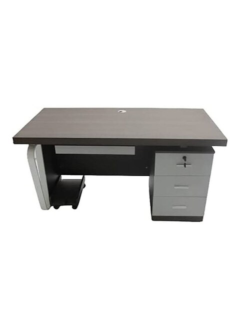 Galaxy Design Executive Office Wooden Desk Table with Drawers for Office, Home, Gaming, Meeting Room, Dard Brown