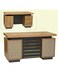Galaxy Design Wooden Executive Office Desk with Drawers, Modern Home Office Melamine L-Shaped Desk Corner Computer Workstation Table Color W5 &amp; Beige Model 741-26 Size 140Cm
