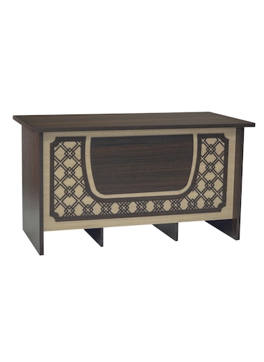 Galaxy Design Wooden Executive Office Desk with Drawers, Modern Home Office Melamine L-Shaped Desk Corner Computer Workstation Table Color (Coffee &amp; Grey) 140cm