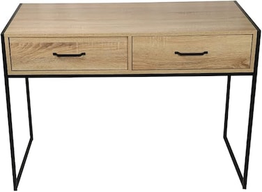 Galaxy Design Computer Desk Study Writing Table, Modern PC Laptop Sturdy Simple Metal Frame Gaming Desk with 2 Storage Drawers for Home Office Workstation