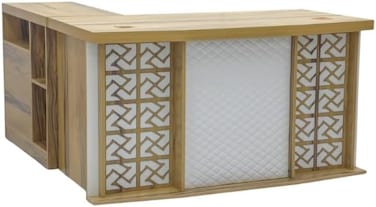 Galaxy Design Boss Office Table Wooden Executive Office Desk with Drawers, Modern Home Office L-Shaped Desk Workstation Table Staff Manager Executive Desk/CEO/Computer Table (L140XW70XH75)