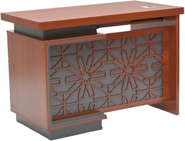 Galaxy Design Office Desk Teak color Office Table with 3 lockable drawers, 1 keyboard stand attractive desig