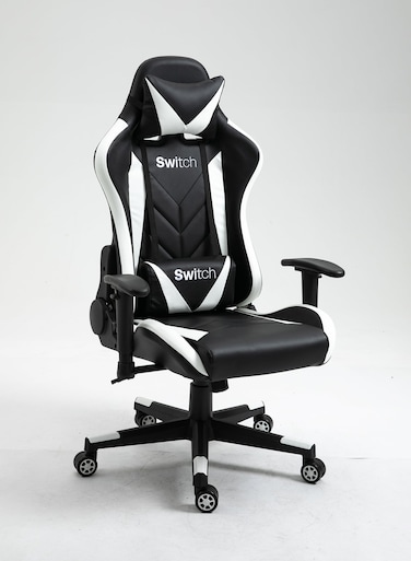 Galaxy Design Gaming Chair Rune, ergonomic design that can be used as office chair as well, White And Black 5903