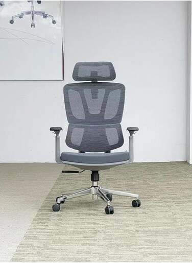 Galaxy Design Ergonomic Executive Office Chair, Office Chair Computer Chairs Home Office Chair Wide Seat With Large Headrest Modern Desk Chair Lumbar Support Mesh Chair K-2251 GREY