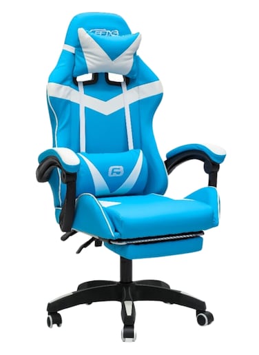 Galaxy Design High Back Gaming Chair, High-Quality Ergonomic PC Computer Chair, Adjustable Swivel, Headrest &amp; Lumbar Support, Ideal for Office, Computer &amp; Gaming BLUE WHITE