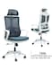 Galaxy Design Ergonomic Mesh Office Desk Chair with Headrest and Lumbar Support Comfortable High Color White PP &amp; Grey 7006