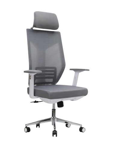 Galaxy Design Ergonomic Mesh Office Desk Chair with Headrest and Lumbar Support Comfortable High Color Grey