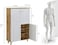GALAXY DESIGN Plank Bei 4-Door Engineered Wood Shoe Rack with Wooden Legs (Walnut and White, Matte Finish)