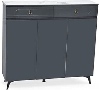 GALAXY DESIGN Modern Wooden Shoe Cabinet Rack (Dark Grey L120XW30XH110)