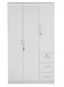 GALAXY DESIGN 3 Door Wooden Wardrobe Cabinet Cupboard Engineered Wood Perfect Modern Stylish Heavy Duty Color White