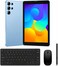 جهاز لوحي Modio M132 بشاشة 8 بوصات ونظام Android 13، ذاكرة وصول عشوائي (RAM) سعة 8 جيجابايت ومساحة تخزين 512 جيجابايت، بطارية 5000 مللي أمبير، يدعم شريحتين (Dual SIM) وشبكة WiFi، مع لوحة مفاتيح وملحقات (اللون: أزرق)