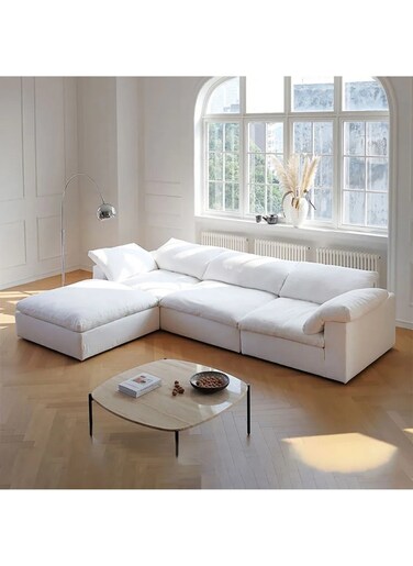 Galaxy Design Cloud 3 Seater Luxury Modern Design Sectional Sofa For Living Room Furniture With Free Installation Color - White