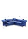 Galaxy Design Wooden Twist Chesterfield Luxurious Velvet Symmetrical Corner Sectional With Table And Cushions (Blue)