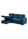 Galaxy Design 3 Seater Diwan Sofa Bed With Cushions L-Shaped Storage Space, Convertible Living Room Furniture Blue
