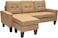 Galaxy Design  L-Shape Technology Cloth Blend Sofa PU Light Brown Convertible Design Easy to Assemble