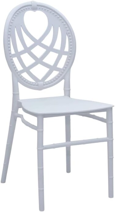 Galaxy Design Portable Chairs Flower Back Silla Chair White Plastic Chair for Wedding Event Party  Dining chair  Banquet Chair (WT)