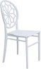 Galaxy Design Portable Chairs Flower Back Silla Chair White Plastic Chair for Wedding Event Party  Dining chair  Banquet Chair (WT)